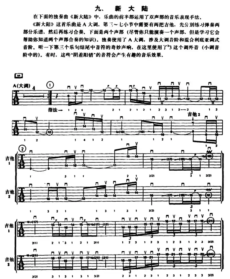 重金属吉他演奏示范曲谱（九、新大陆）
