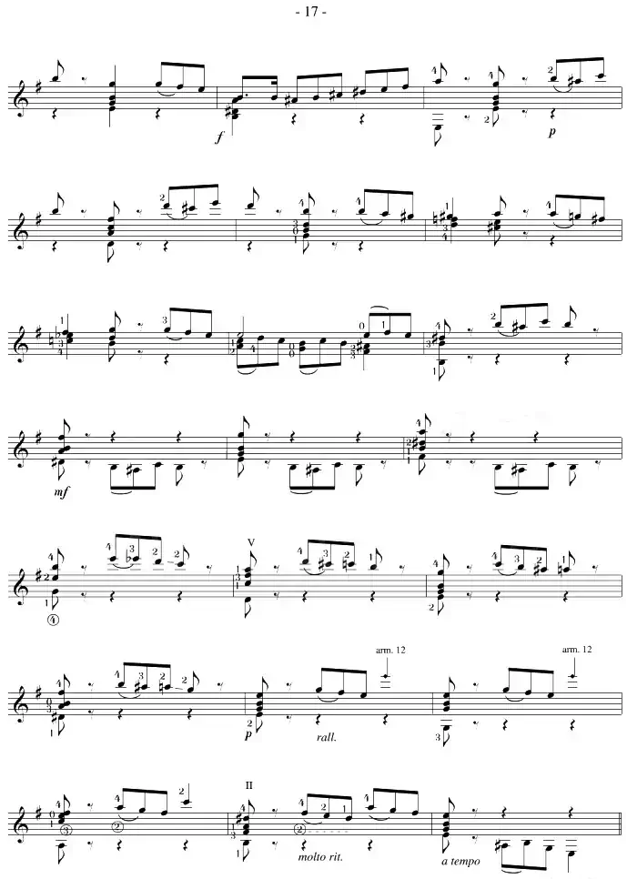 Napoleon Coste《25 Studies,Op.38》（STUDY 9）