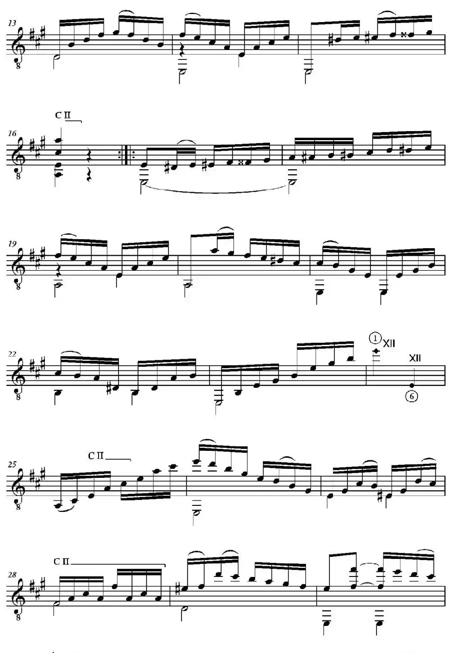 ESTUDIO(Sobre un Scherzo de Tomas Damas)（古典吉他）
