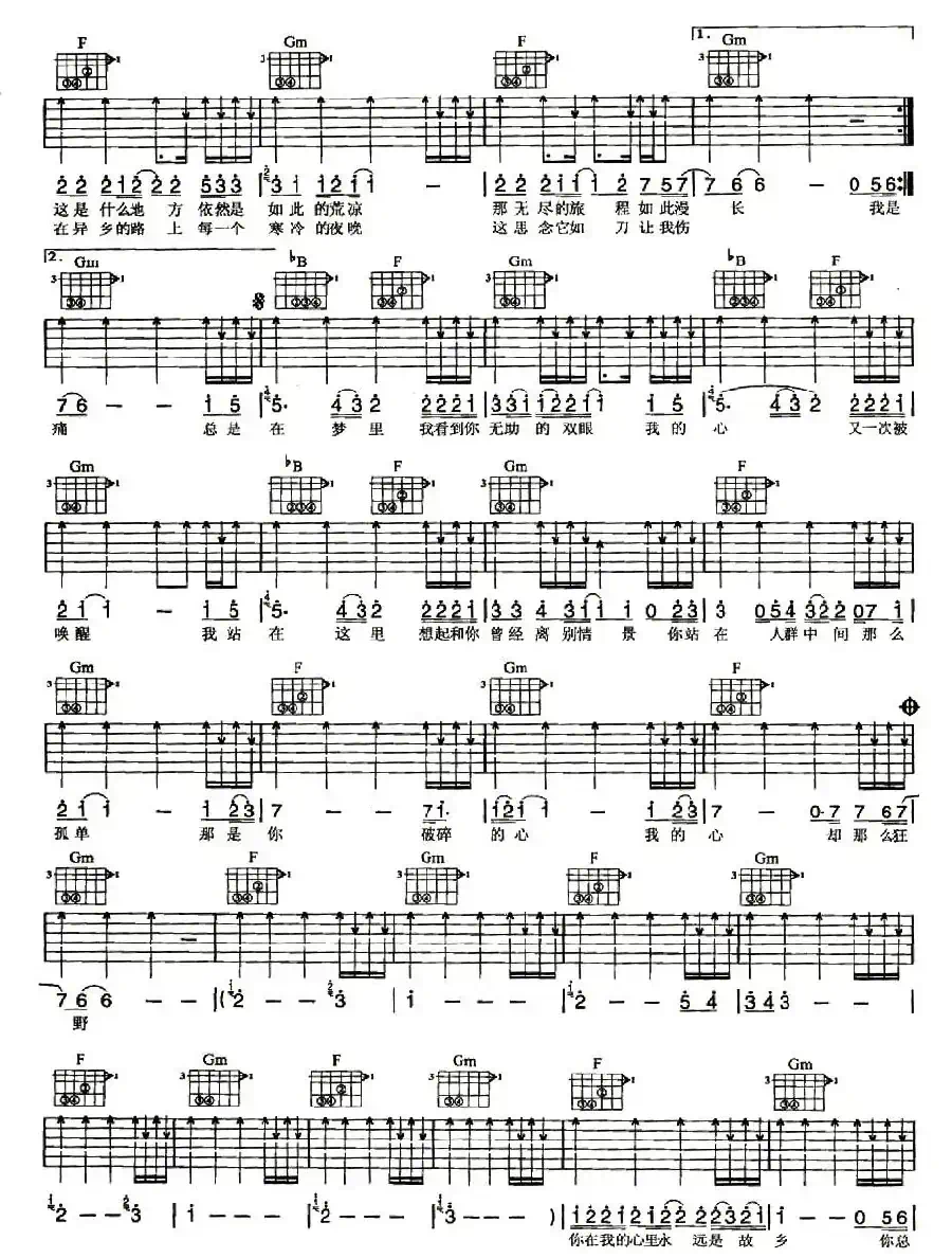 故乡(许巍词曲、4个版本)