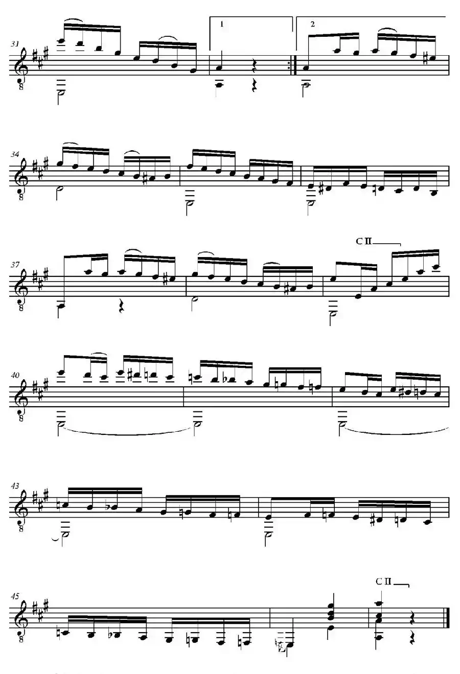 ESTUDIO(Sobre un Scherzo de Tomas Damas)（古典吉他）