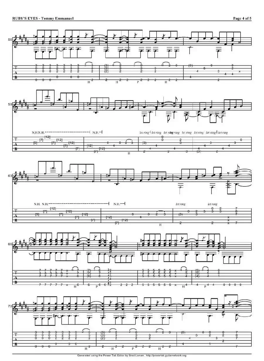 tommy emmanuel： rubys eyes（指弹吉它）