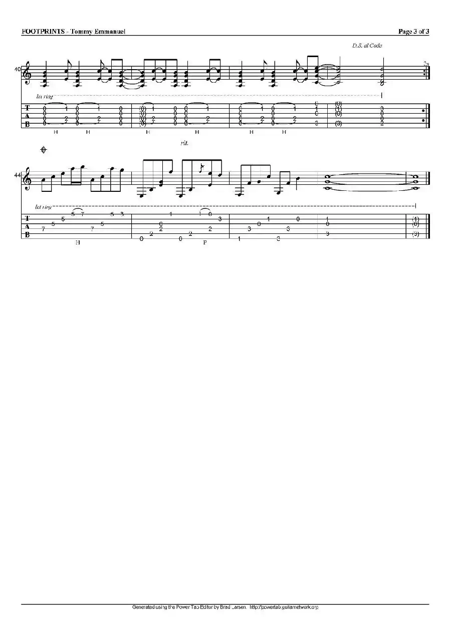 tommy emmanuel：footprints（指弹吉他）