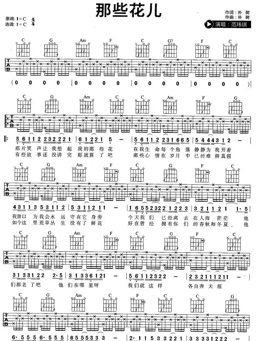 那些花儿（4个版本）