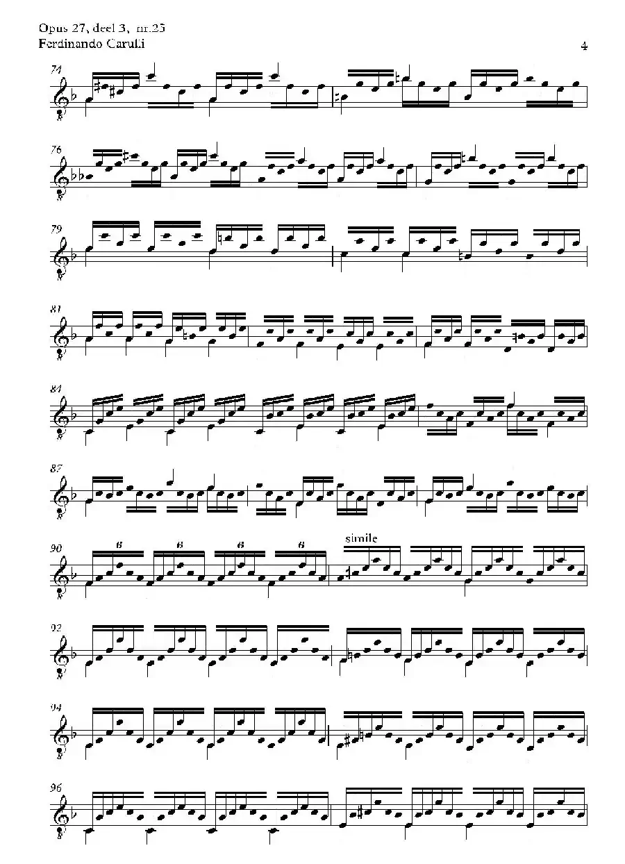 Metodo Completo Op.27-3（古典吉他二重奏练习·25）