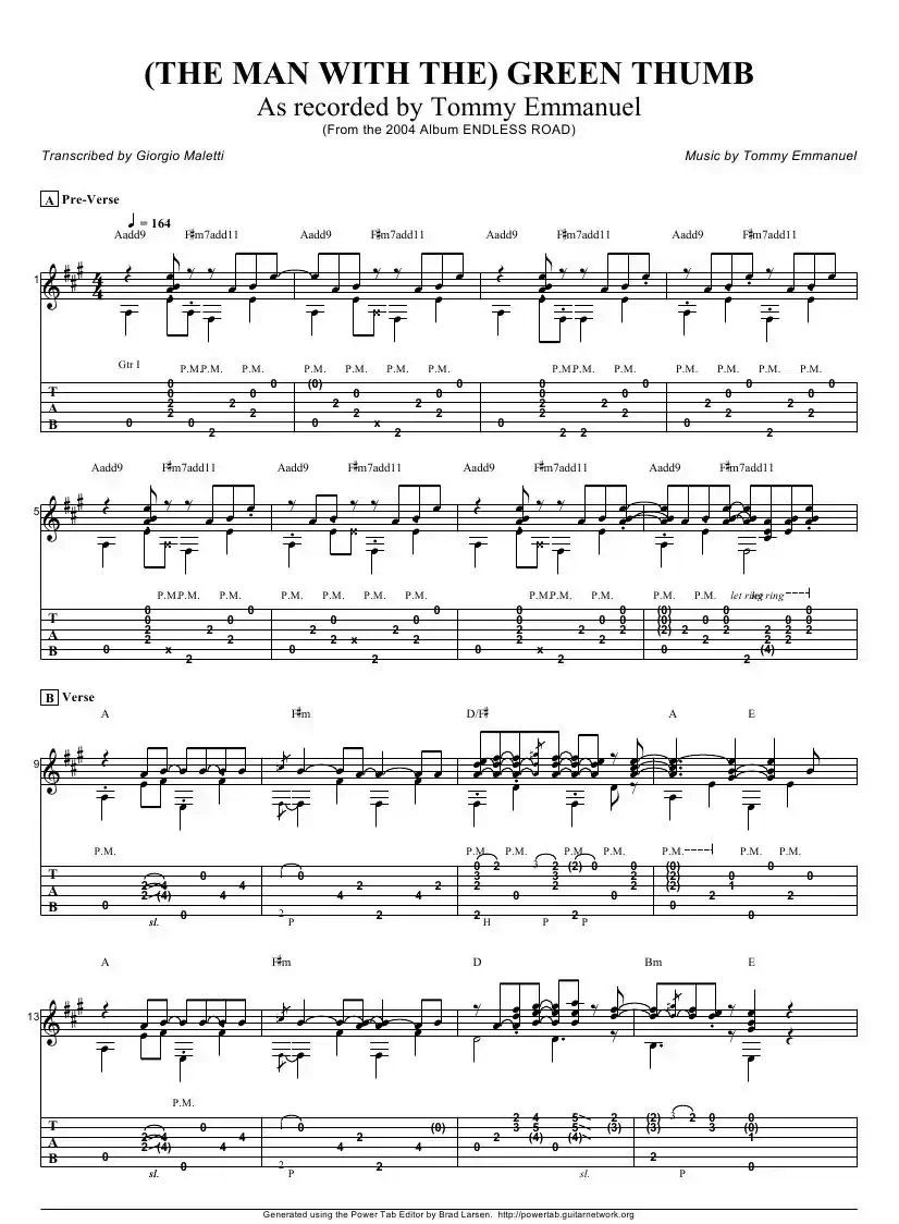 tommy emmanuel：the man with the green thumb（指弹吉它）