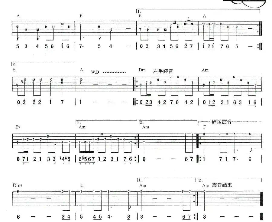 含羞草（AC音色电吉他独奏曲）