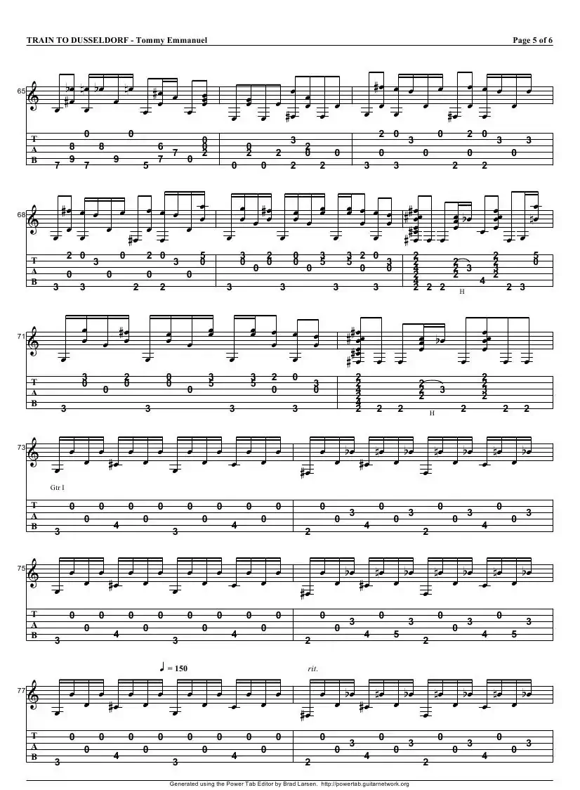 tommy emmanuel：train to dusseldorf（指弹吉它）