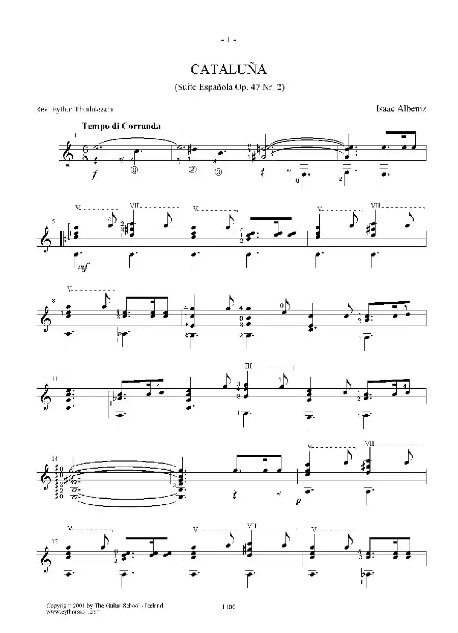 Op.47 Nr.2 Suite Espanola(Canaluna)（古典吉他）