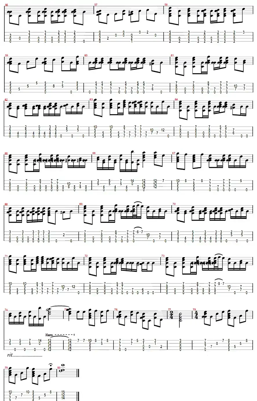 彩虹（ukulele指弹谱）