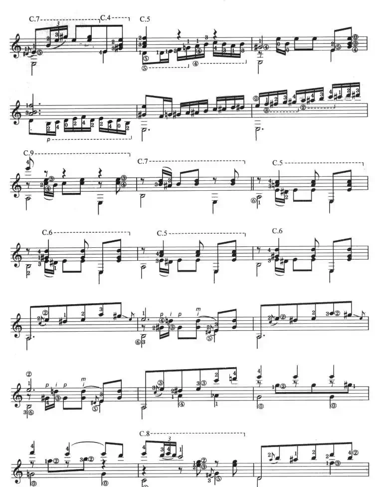 古典吉他考级九级外国乐曲B组（1、西班牙小夜曲）