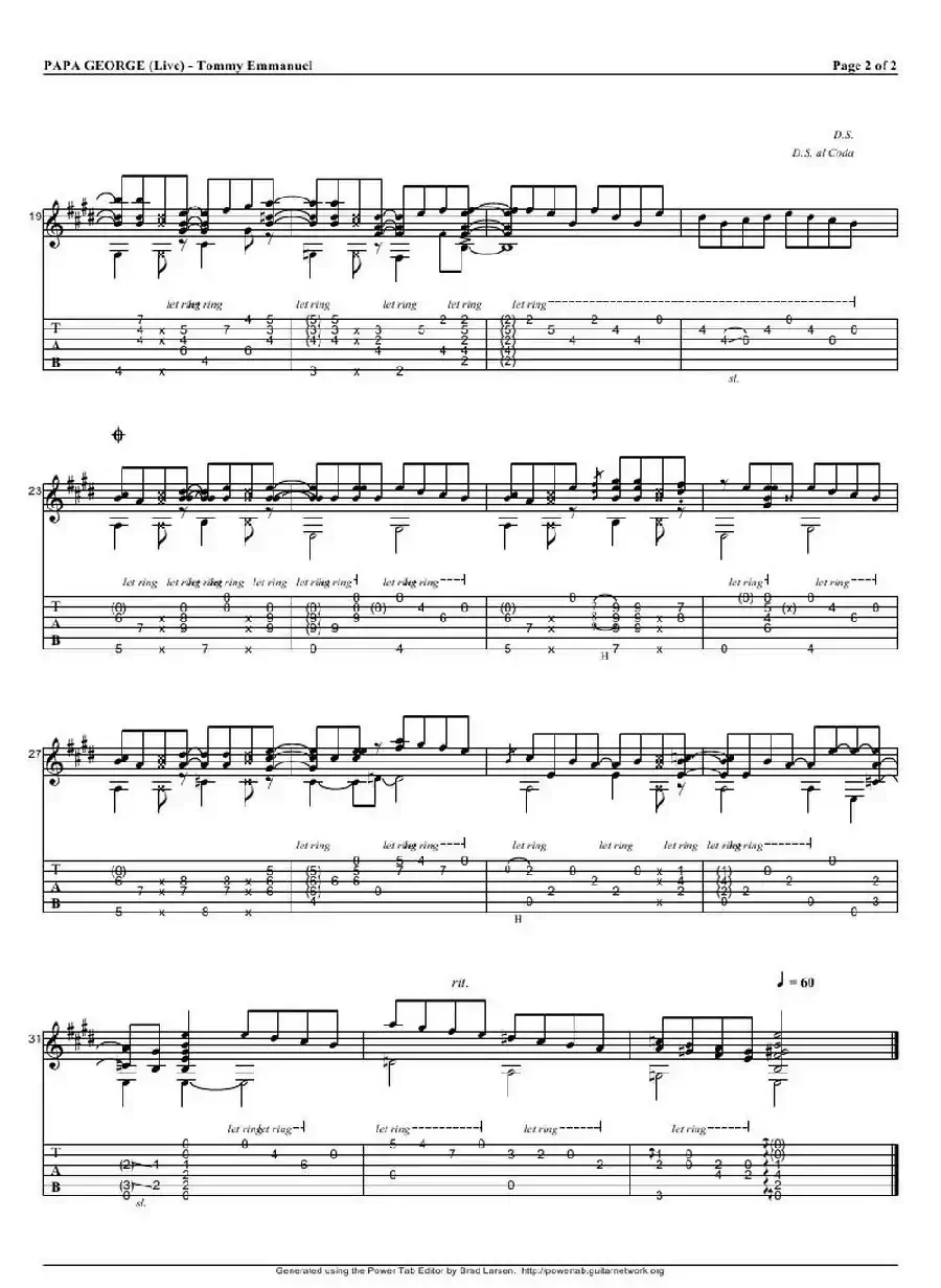tommy emmanuel： papa george version（指弹吉它）