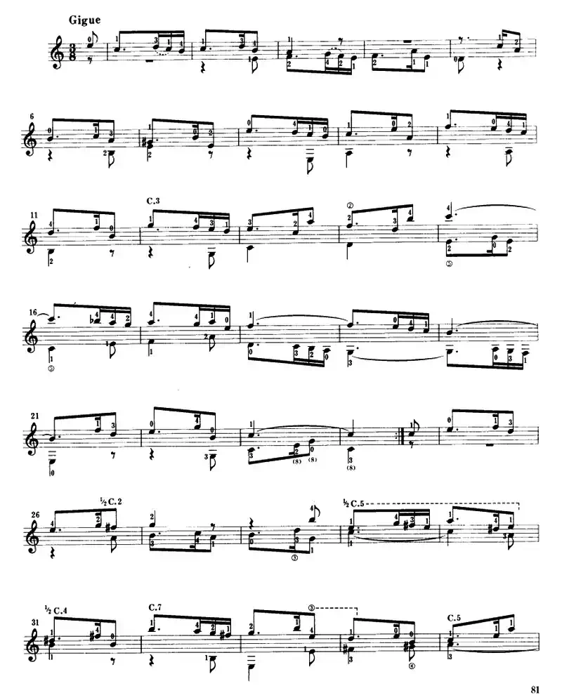 第三鲁特琴组曲（古典吉他）