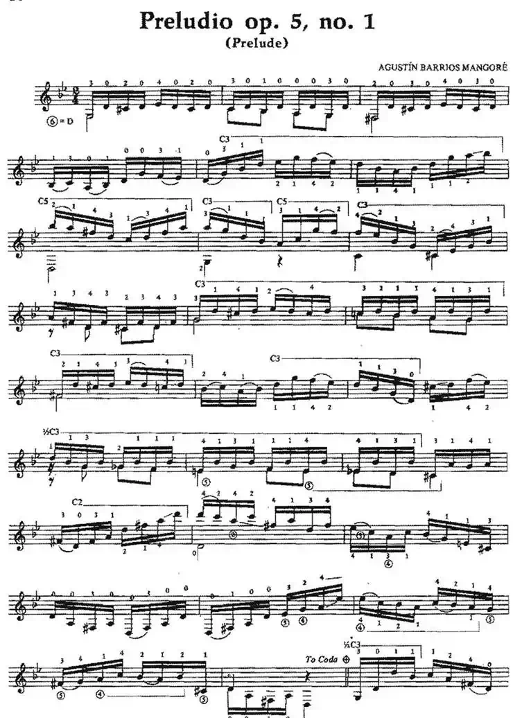 Preludio op.5no.1（古典吉他）