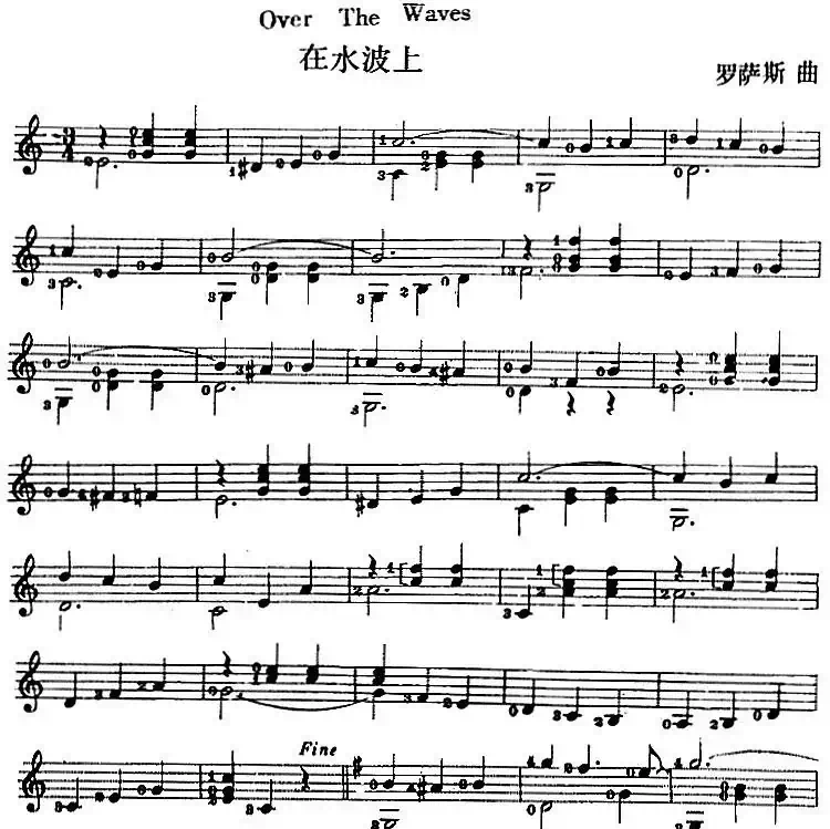 西班牙吉他独奏曲：在水波上