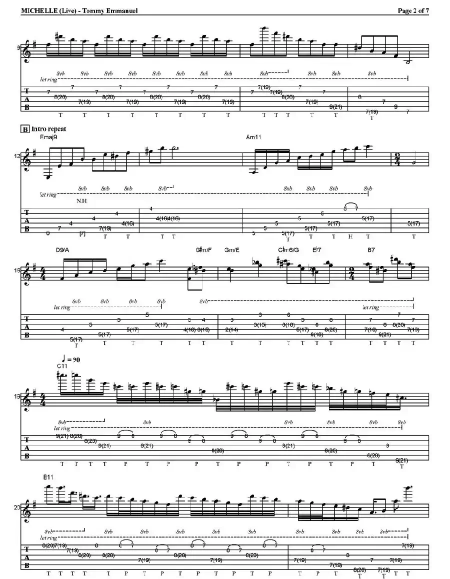 tommy emmanuel：michelle （live）（指弹吉他）
