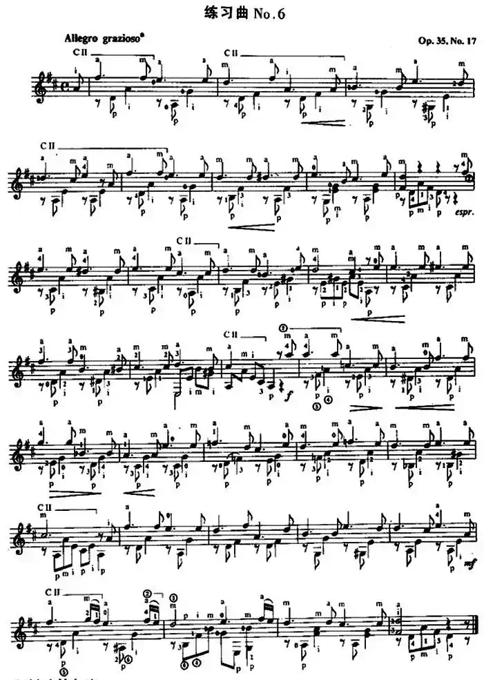 费尔南多·索尔 古典吉他练习曲 No.6（Op.35 No.17）