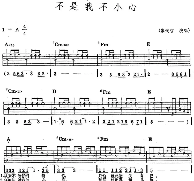 民族吉他弹唱：不是我不小心