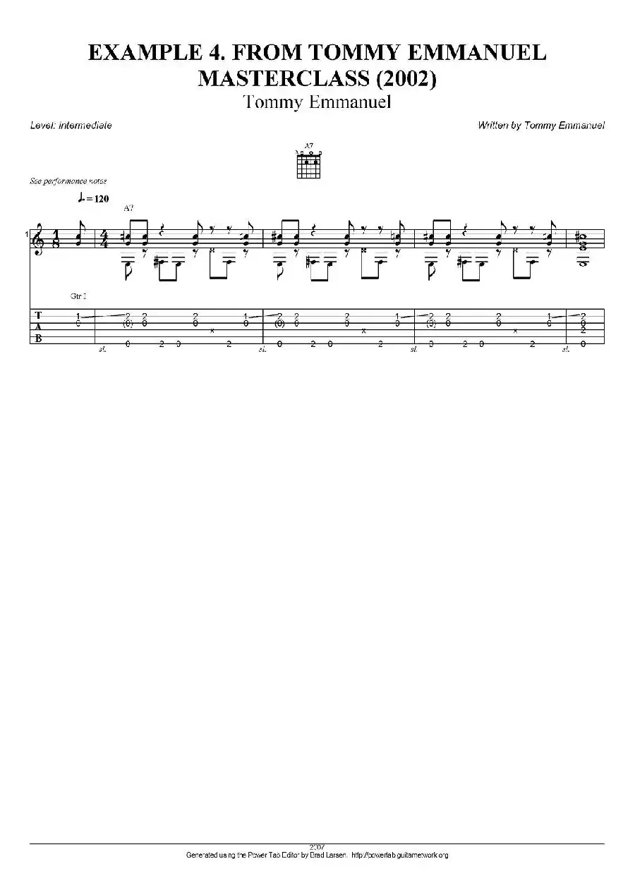 tommy emmanuel：masterclass example-4（指弹吉他）