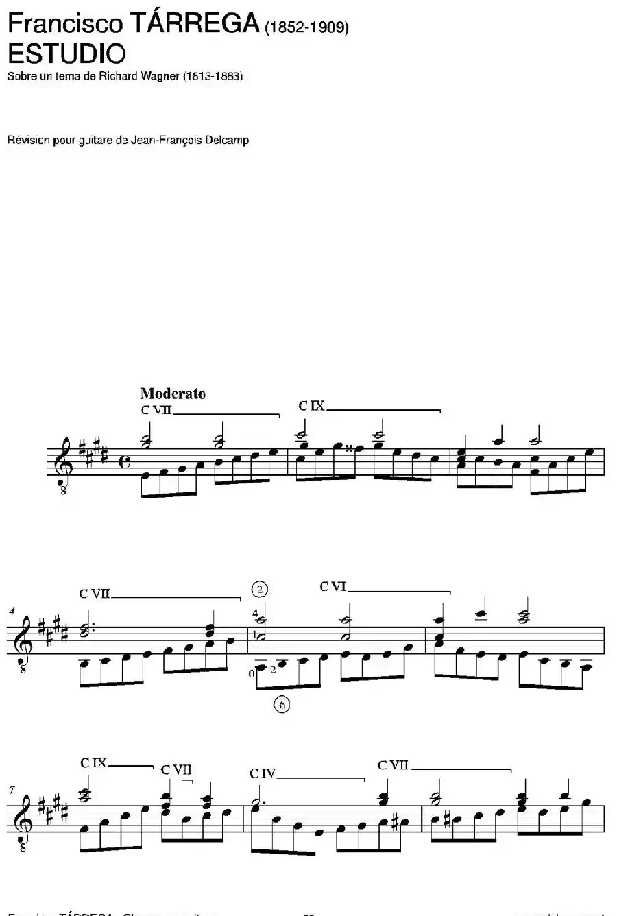 ESTUDIO(Sobre un tema de Richard Wagner)（古典吉他）