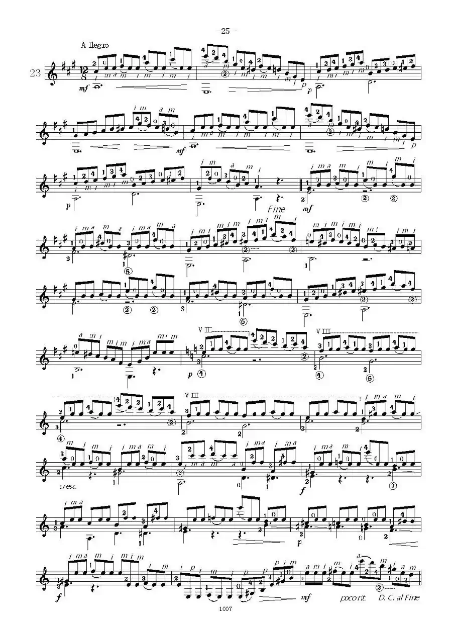 卡尔卡席25首练习曲之21——25