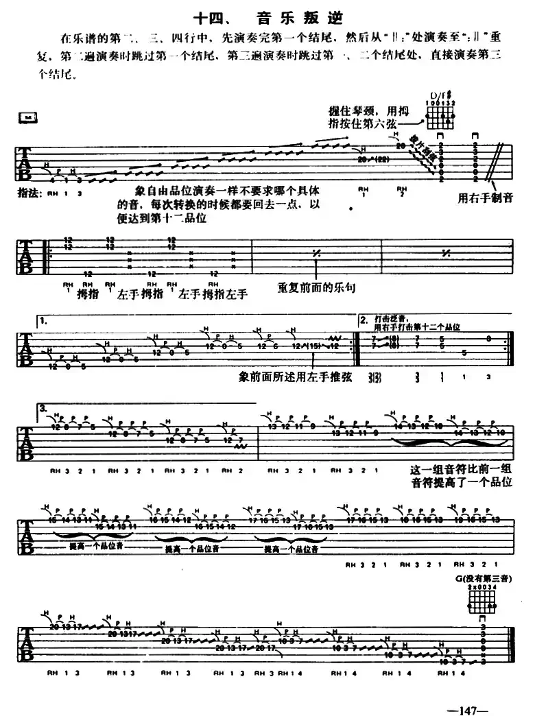 重金属吉他演奏示范曲谱（十四、音乐叛逆）