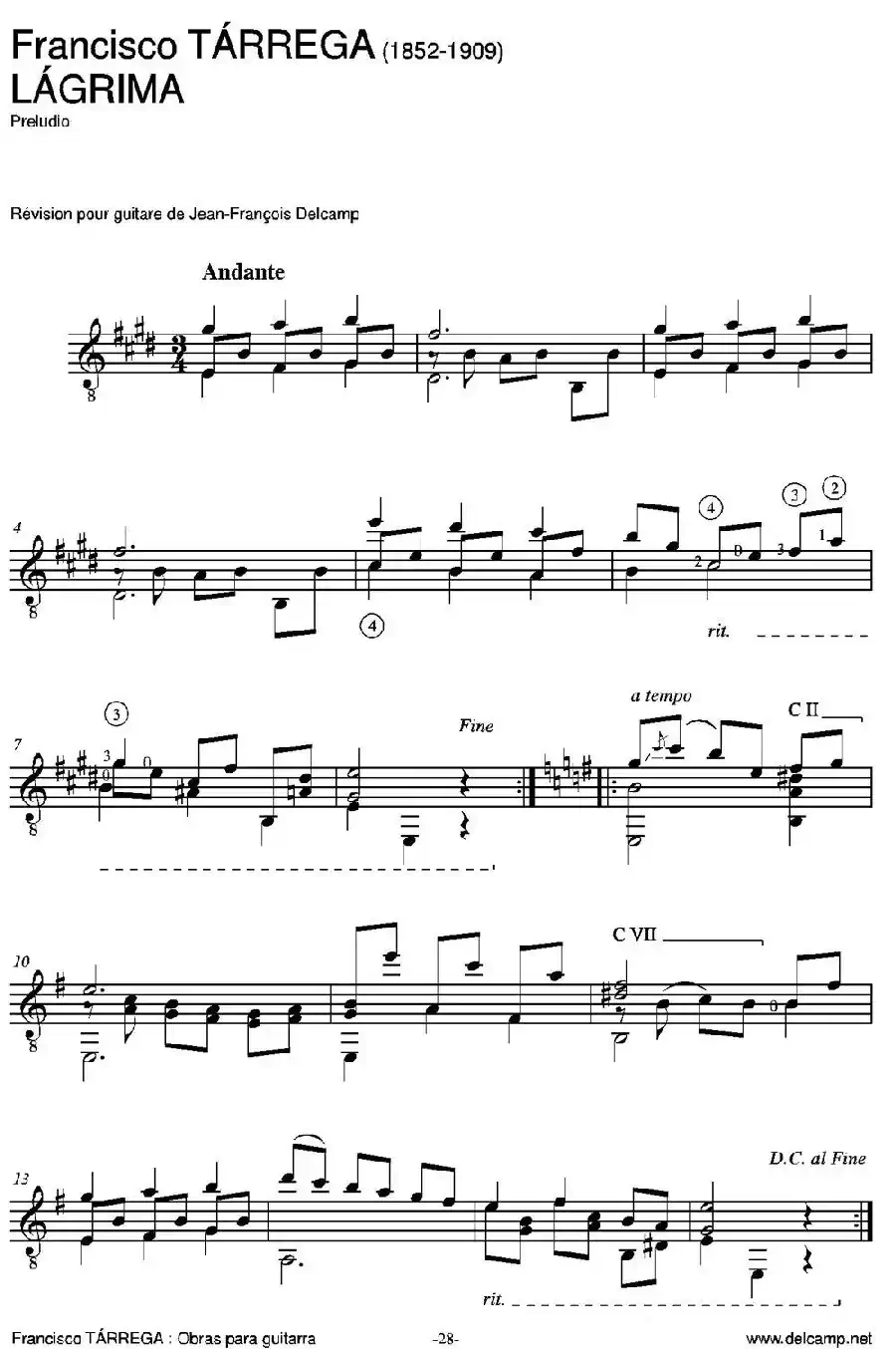 LAGRIMA（古典吉他）