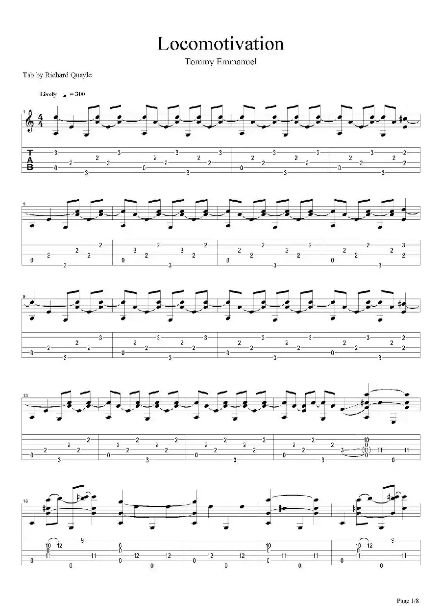 tommy emmanuel：locomotivation（指弹吉他）