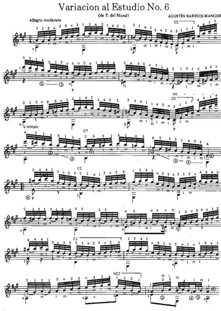 Variacion al Estudio No.6（古典吉他）