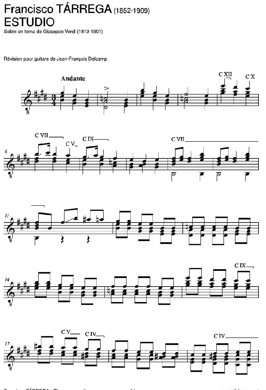 ESTUDIO(Sobre un tema de Giuseppe Verdi)（古典吉他）