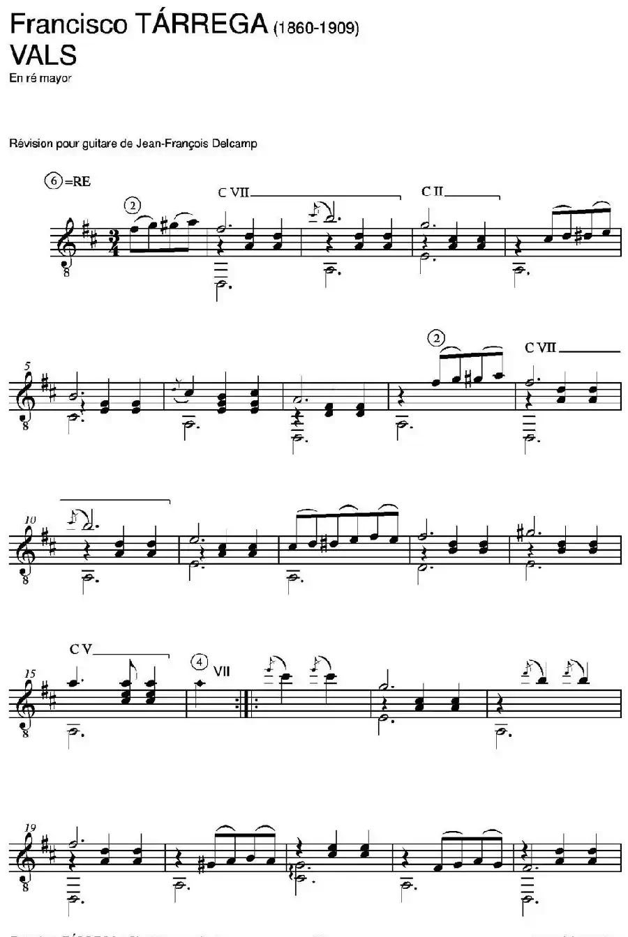 VALS(En re mayor)（古典吉他）