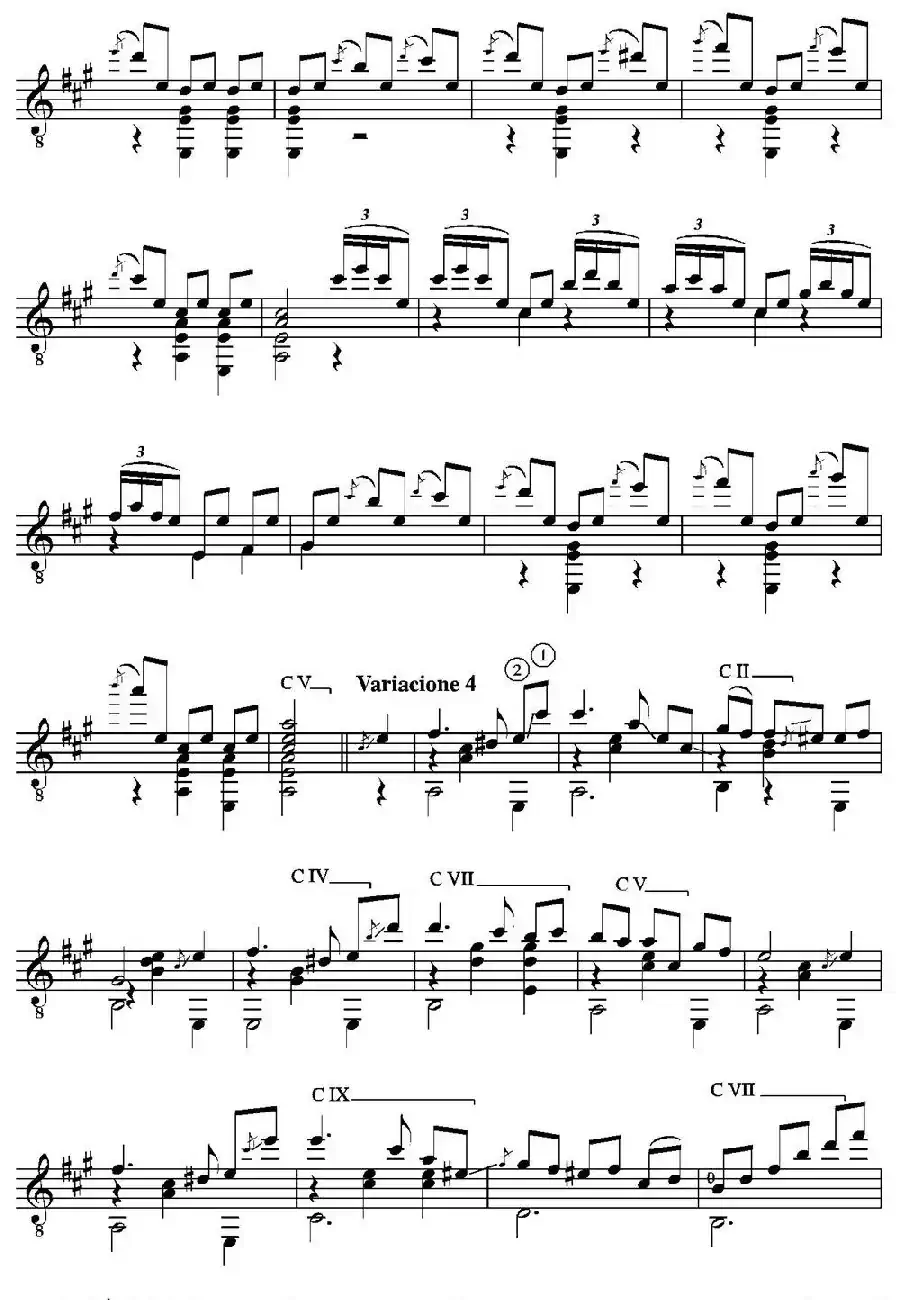 EL CARNAVAL DE VENECIA(Grande variaciones sobre un tema de Niccolo Paganini)（古典吉他）