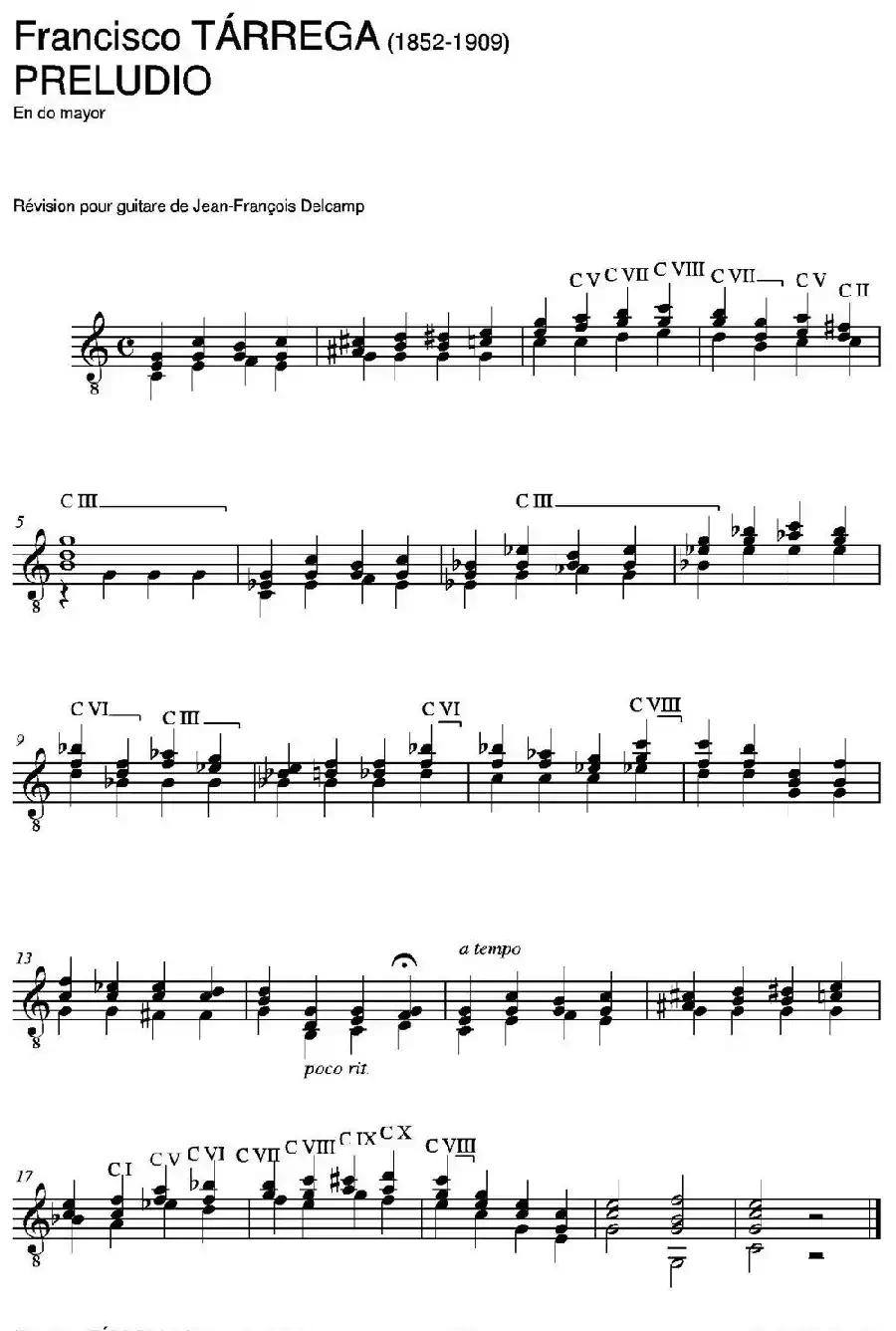 PRELUDIO(En do mayor)（古典吉他）