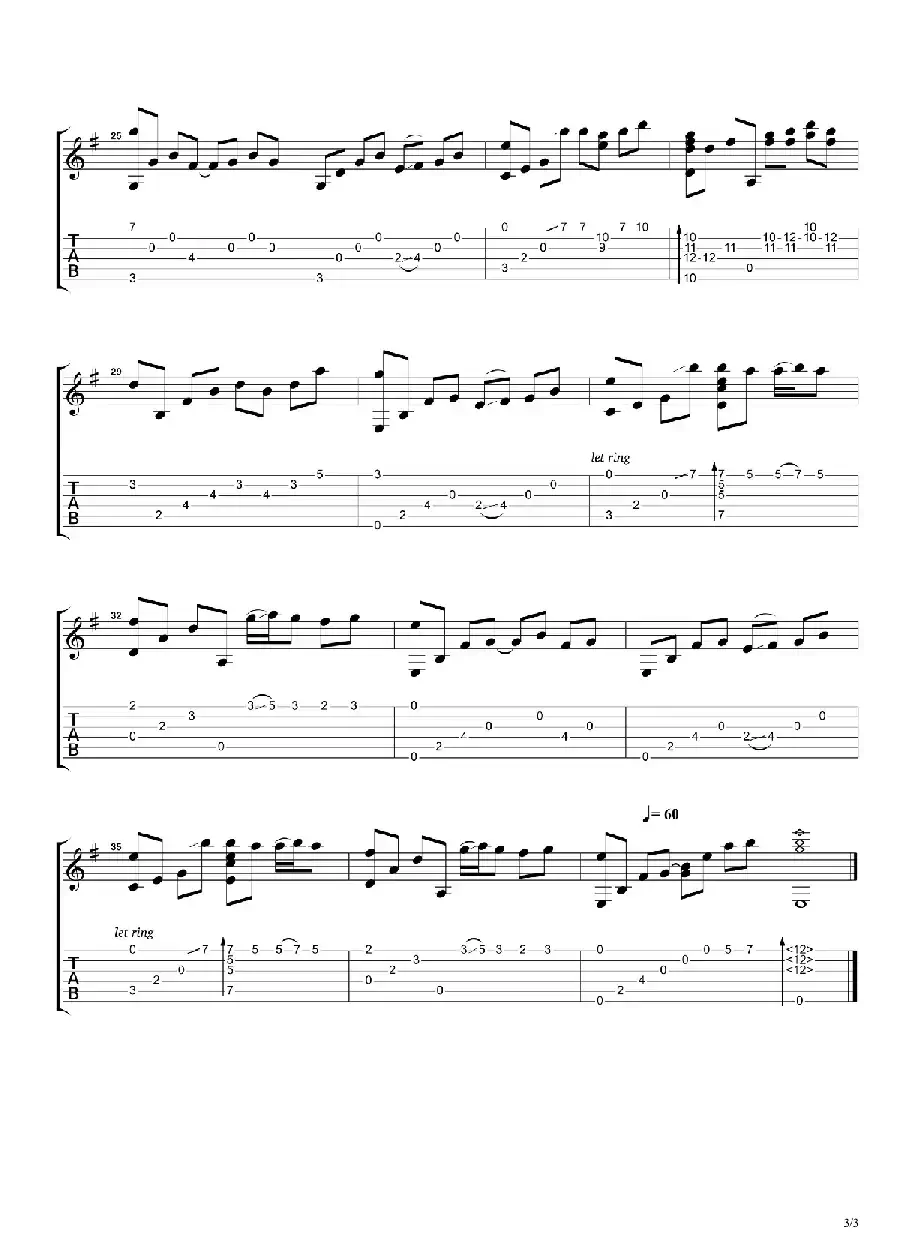 夜的钢琴曲（指弹谱、张紫宇编配版）