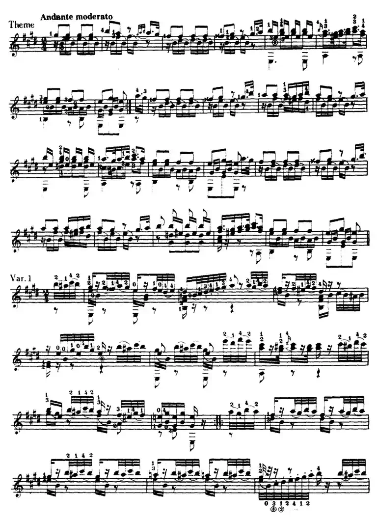 《魔笛》主题变奏曲（古典吉它）
