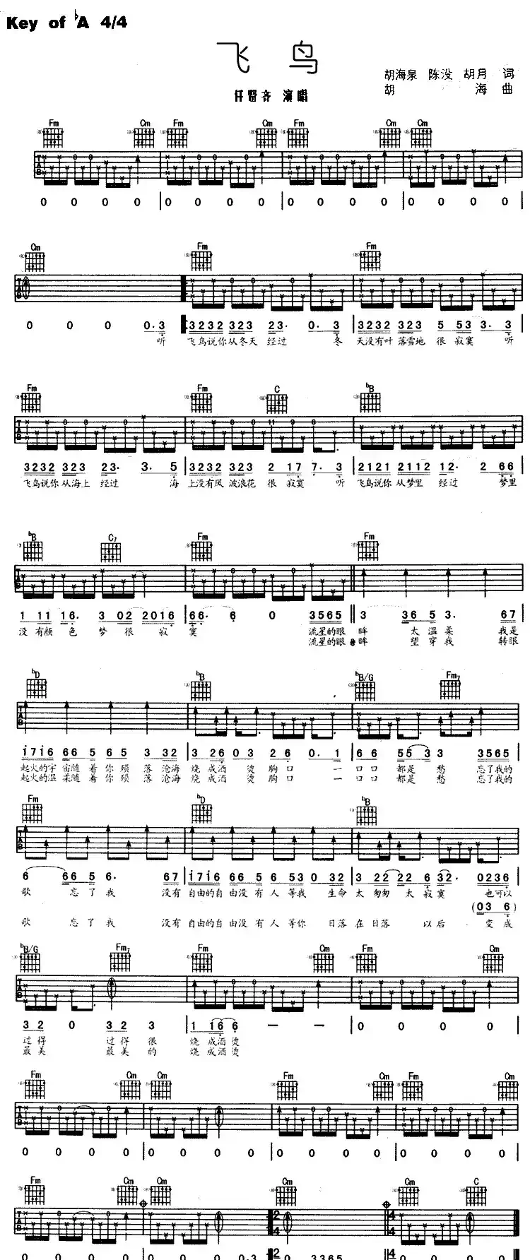 飞鸟(胡海泉词 胡海曲)