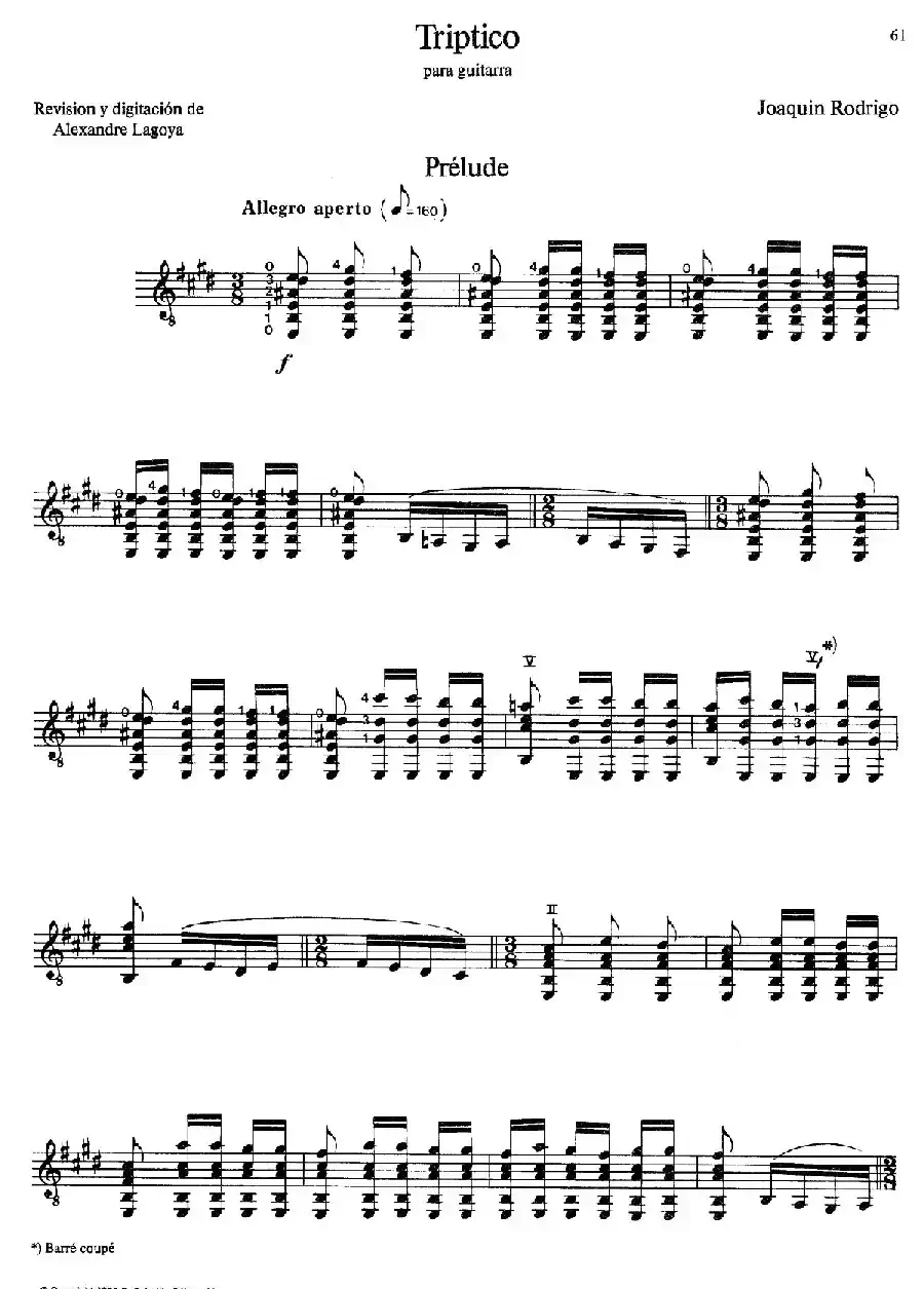 Joaquin Rodrigo Music for Guitar（罗德里戈吉他音乐P61-68）（古典吉他）