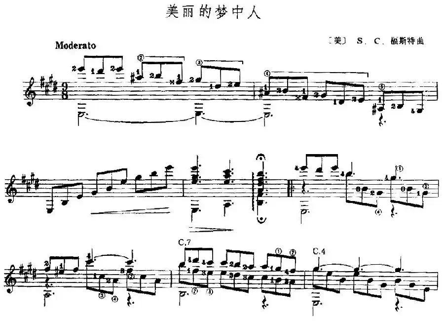 美丽的梦中人（古典吉他独奏）