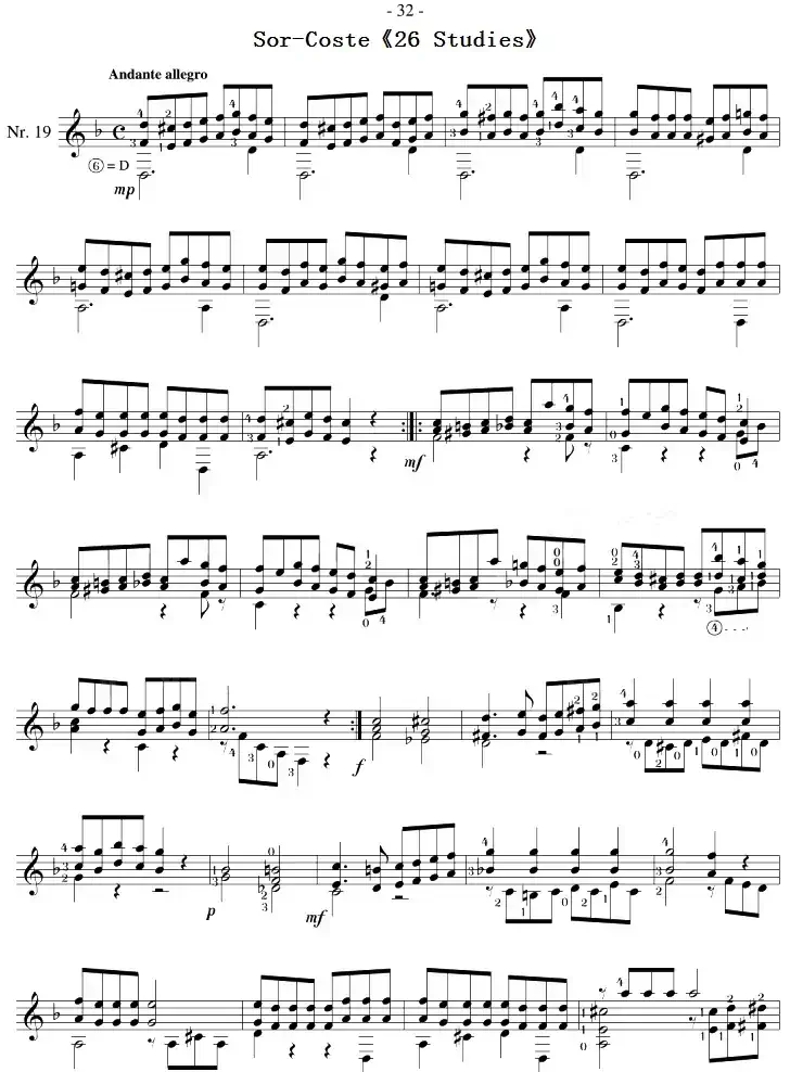 Sor-Coste《26 Studies》（STUDY 19）
