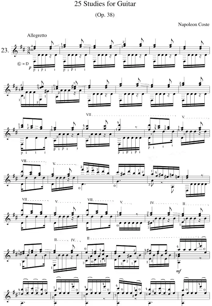 Napoleon Coste《25 Studies,Op.38》（STUDY 23）