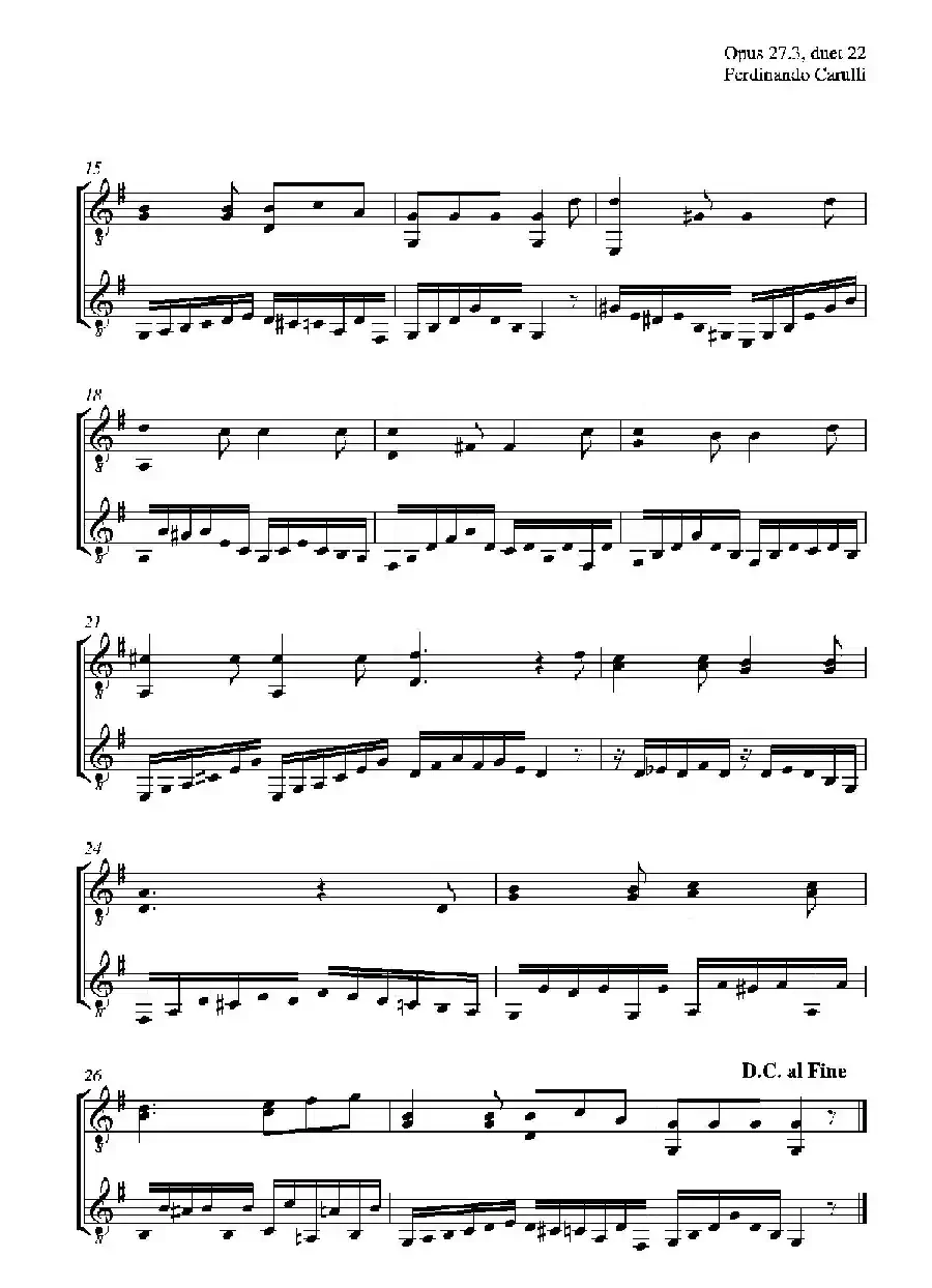 Metodo Completo Op.27-3（古典吉他二重奏练习·22）