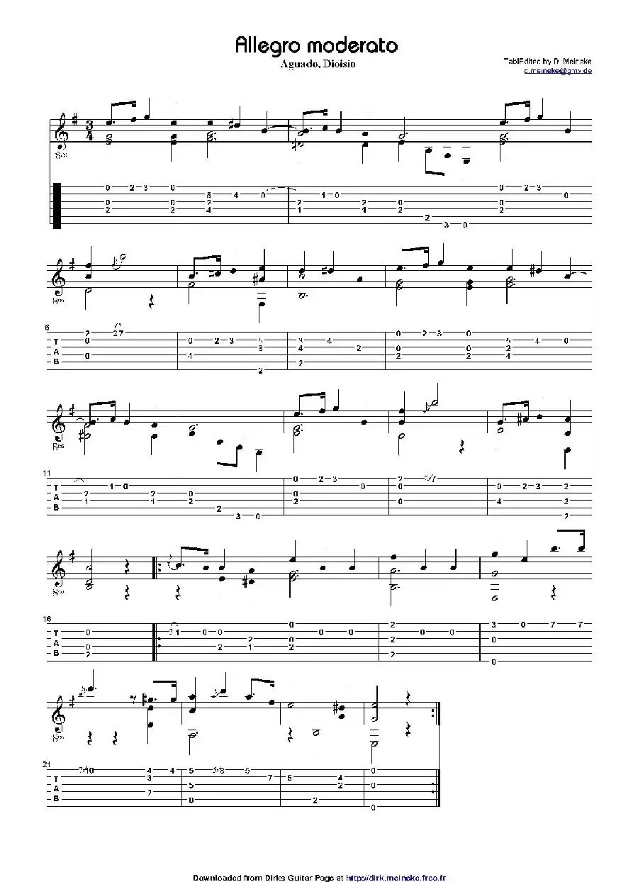 aguado allegro moderato（古典吉他）
