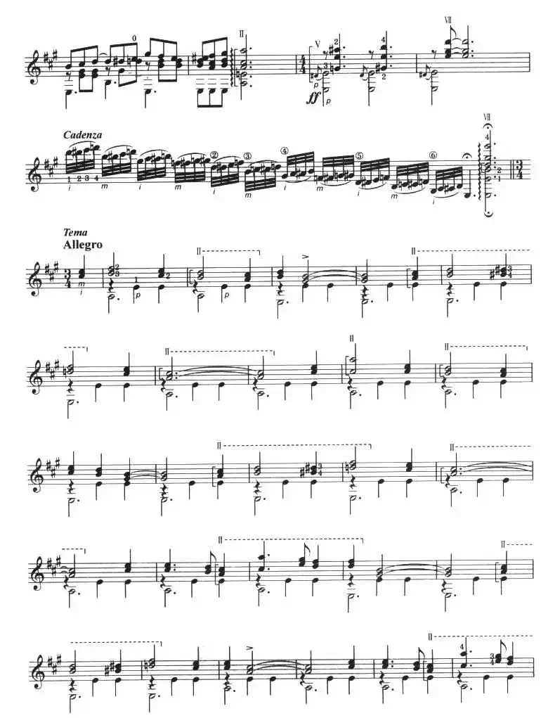 古典吉他考级十级外国乐曲A组（3、威尼斯狂欢节主题与变奏）