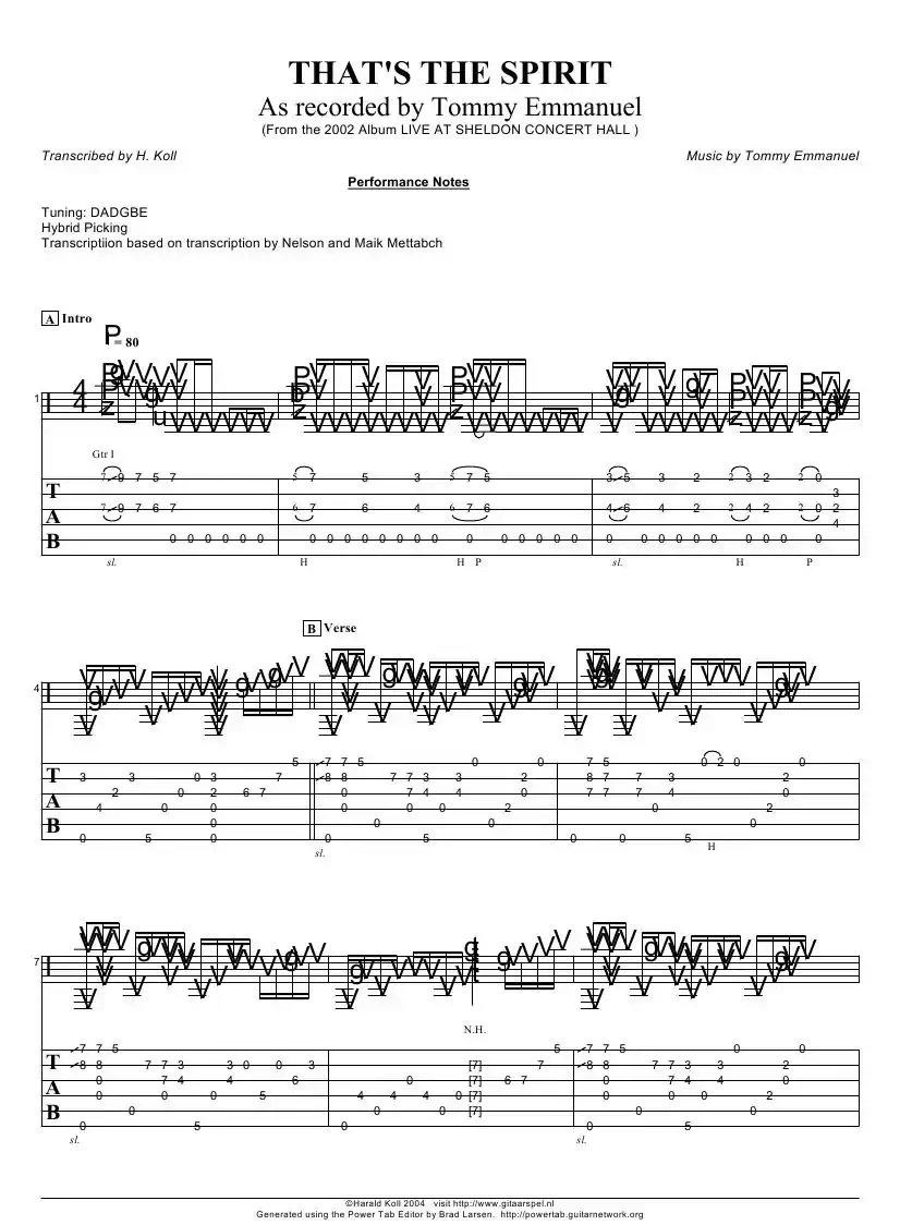 tommy emmanuel：thats the spirit version 2（指弹吉它）