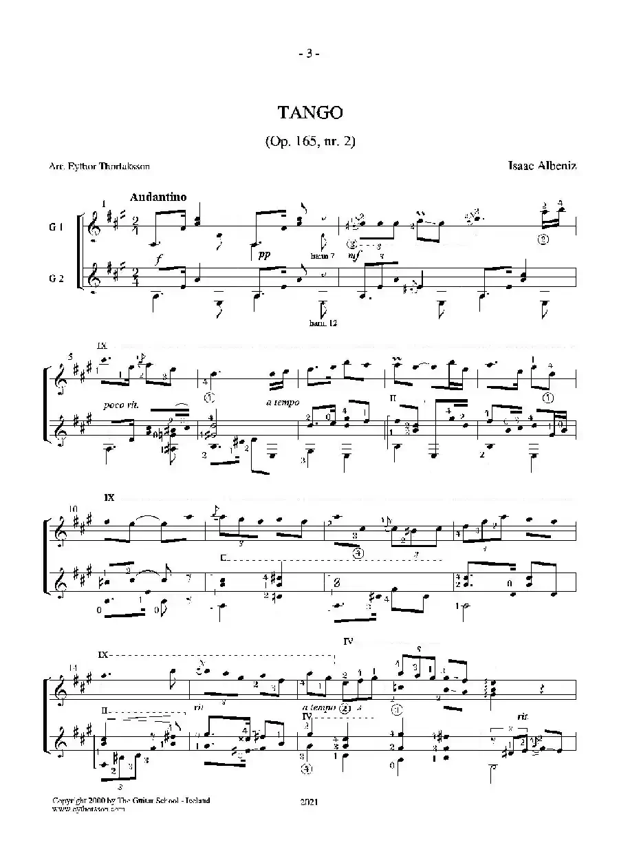 Tango(Guitar Duett)（古典吉他）