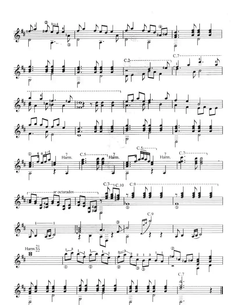 古典吉他考级四级中国乐曲（彩云追月）