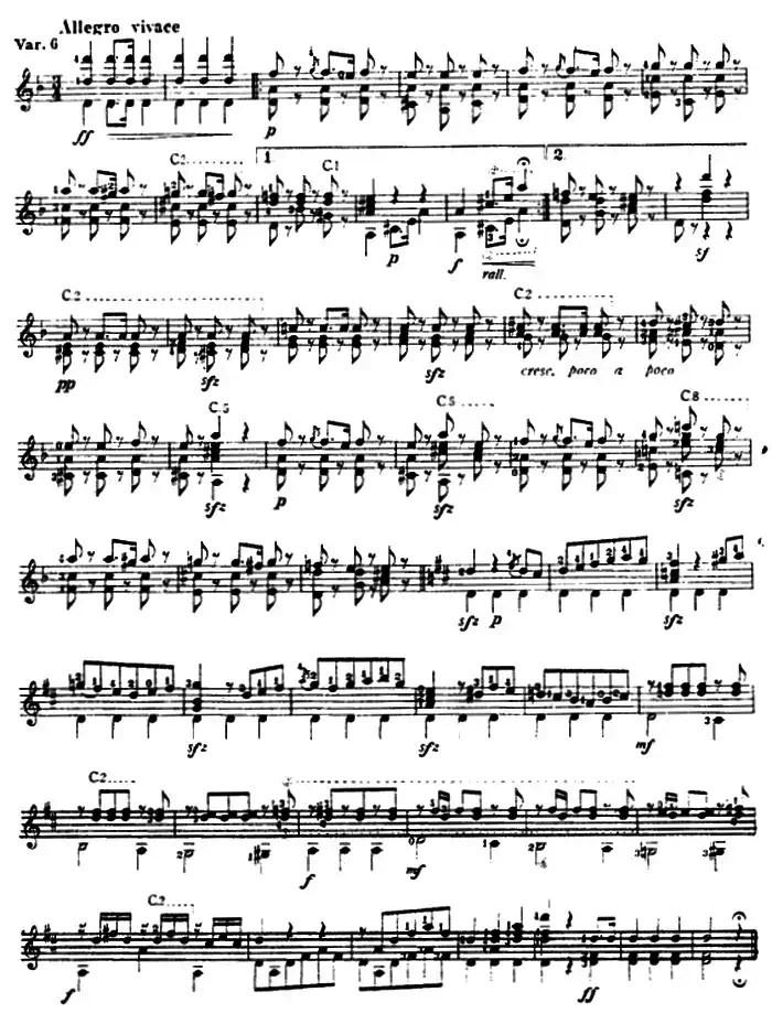 西班牙主题变奏曲（古典吉他）