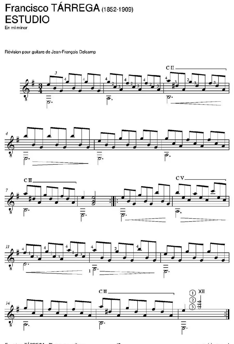 ESTUDIO(En mi minor)（古典吉他）