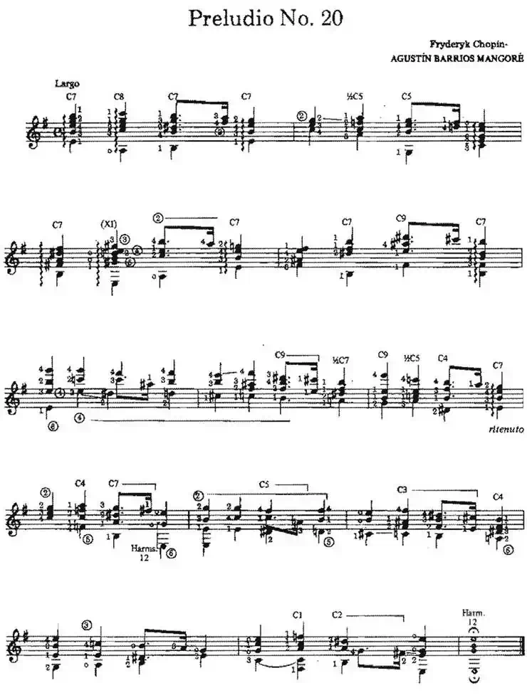 Preludio No.20（古典吉他）