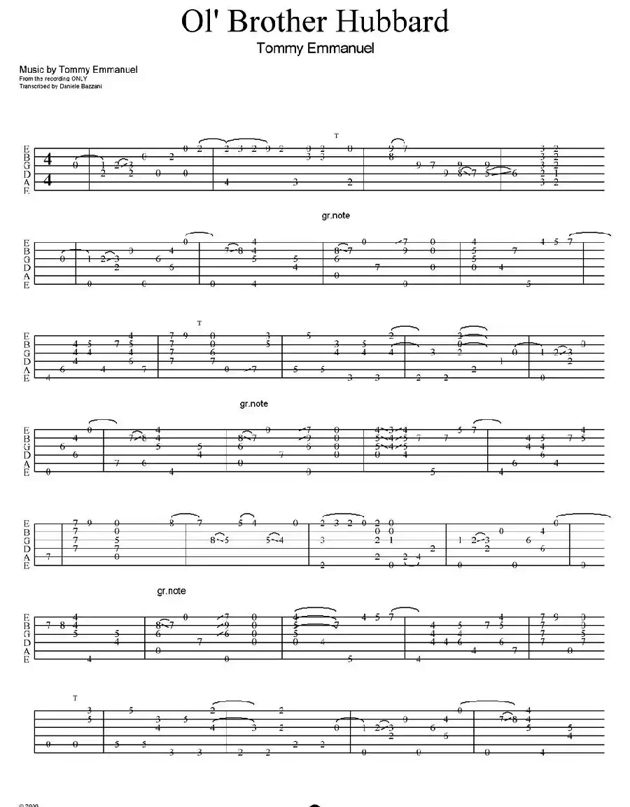 tommy emmanuel：ol' brother hubbard（指弹吉他）